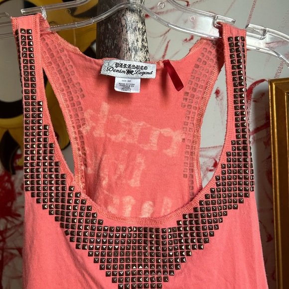 Y2K Parasuco Pink Studded Women's Tank Top Small - Picture 13 of 16